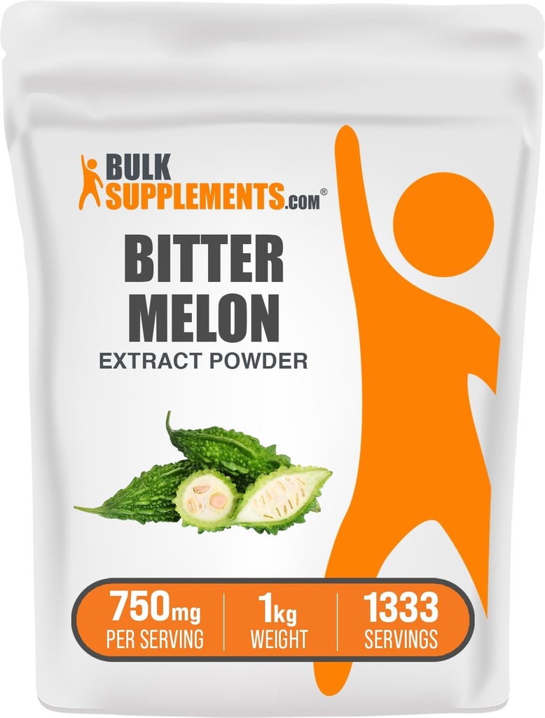 Bulk Assupports.com Bitter Melon 提取粉末 - Bitter Melon 添加粉末 - Bitter Gourd 提取粉末 - 草药补充粉末 免费,每服750毫克,1kg(2.2磅)(包1)