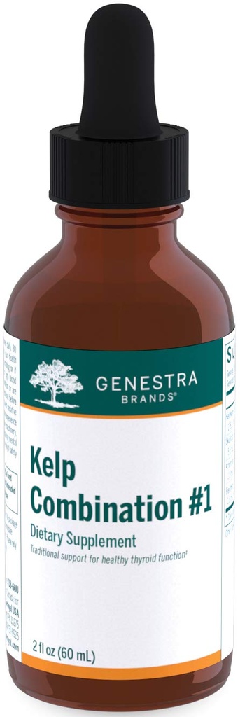 Genestra Brands Kelp Combination #1 包含 Bladderwrack, Borage, Skullcap, American Ginseng 和 Eleuthero → 2 fl. oz.