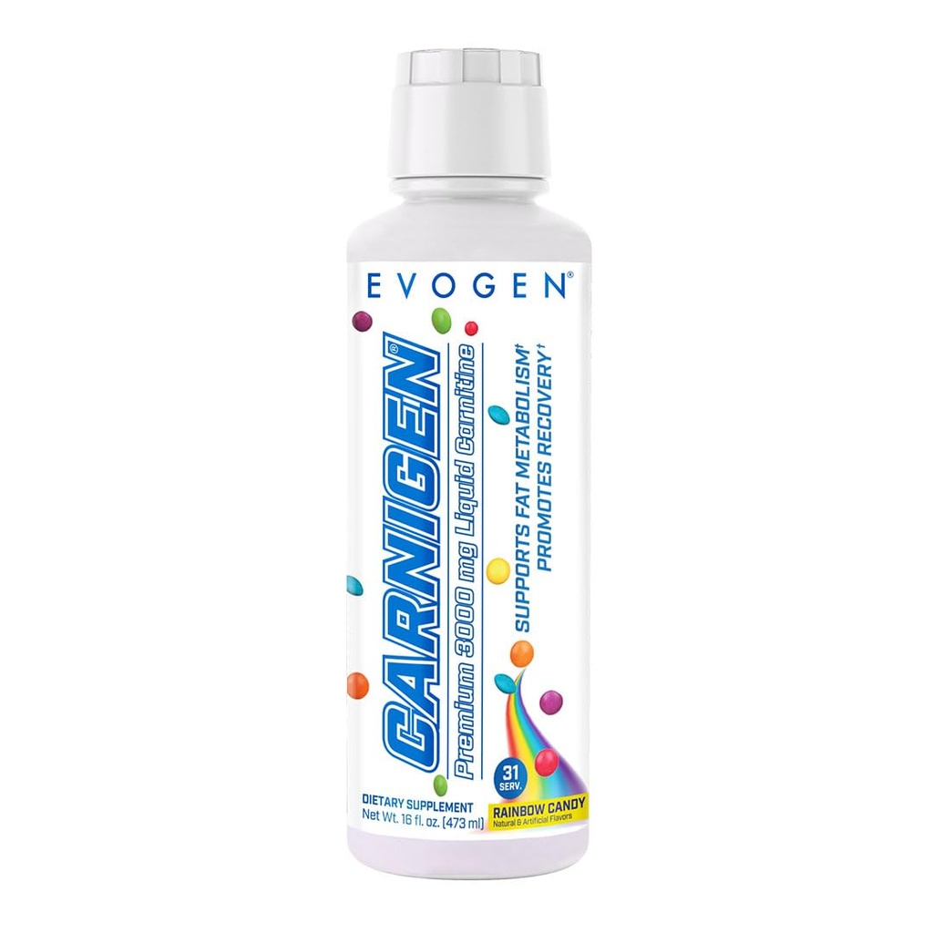 Evogen Carnigen Premium L Carnitine Liquid – L Carnitine 3000 补充 L Carnitine 脂肪代谢与恢复补充 → Acetyl L-Carnitine → 自由咖啡因 → 彩虹糖果 → 31 服务