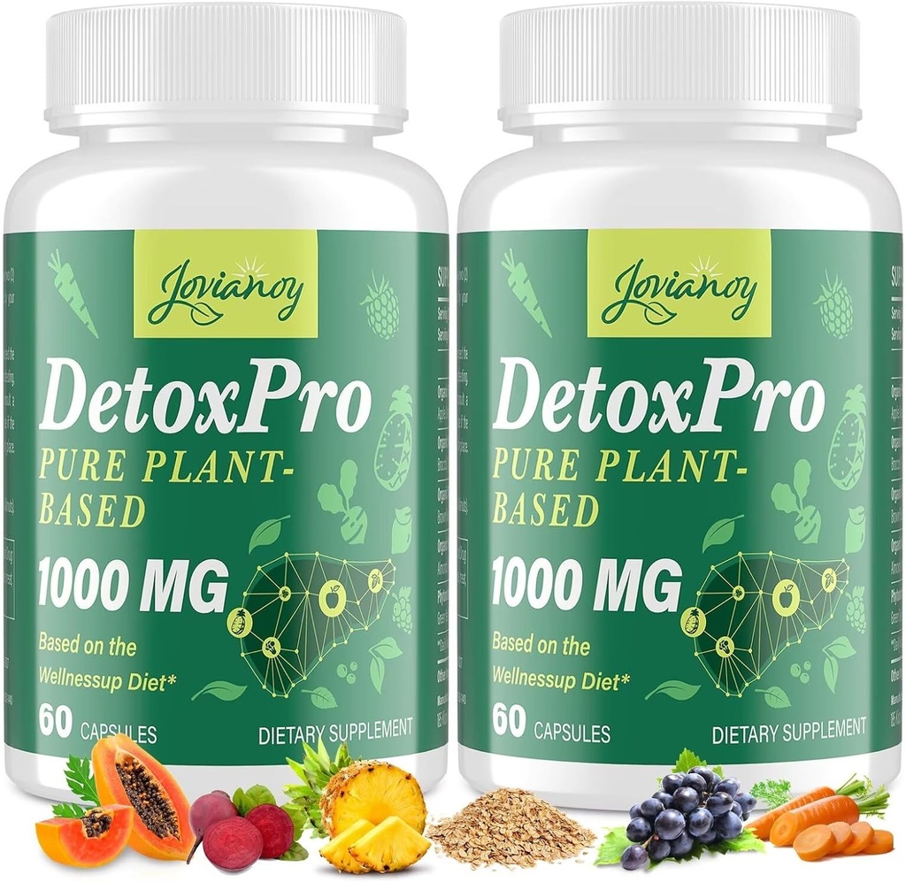 1 000 MG Gentle Detox cleanse,High-potent,Gut Cleanse & Detox Capsules for Women & Men,自然解毒,Colon,Liver,抗氧化剂和消化剂支持,120 Capsules