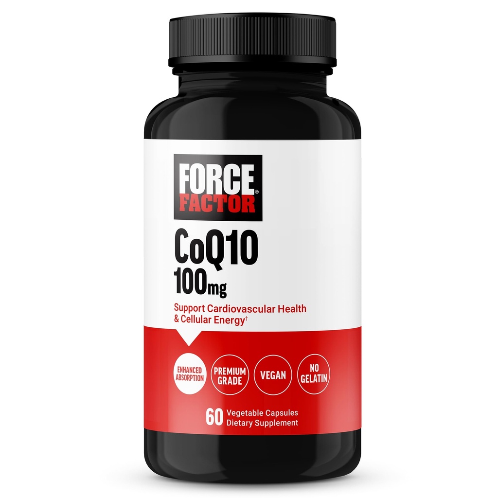 强制因子 CoQ10 100mg,Coenzyme Q10 心脏健康补充剂,强化吸收,Premium Grade Coq 10, Vegan, 奶制品自由,Gluten自由,以及非GMO, 60 蔬菜卡普尔