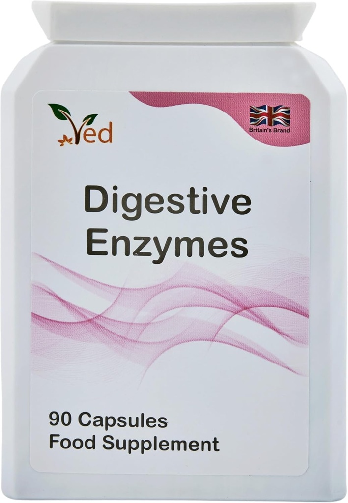Ved 消化酶、综合食物不容忍综合体、目标包括Gluten、Lactose & Casein、90 Vegan Capsules(45天供应)