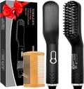 胡子直立男子,Premium heated Beard Brush w/Anti-scald Feature,Beard Straighting Comb, 独家父亲生日情人节礼物给男子 He Dad 男朋友圣诞 托盘 Stuffers