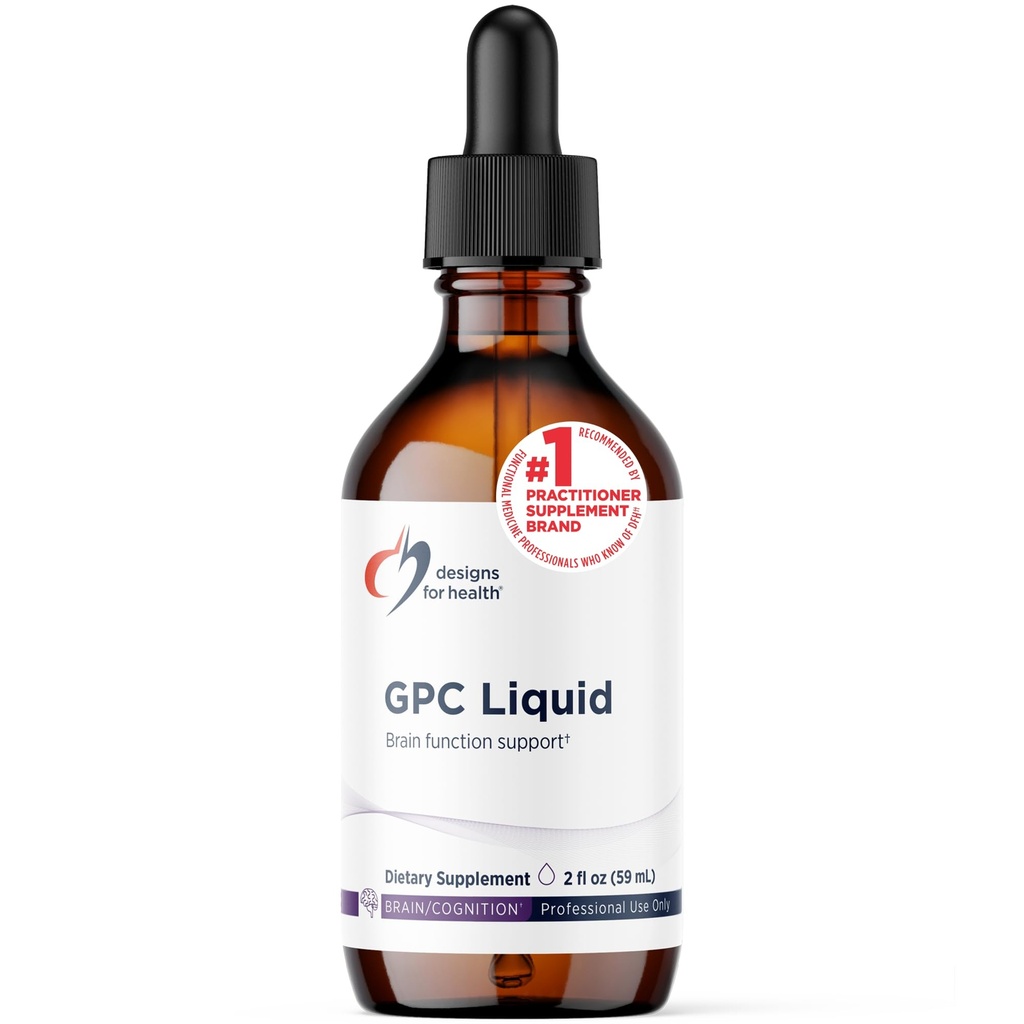 健康GPC液滴的设计 -- -- 600mg Soy Free Alpha Glycerophosphocholine 补充剂,来自葵花莱辛的非GMO GPC Choline - 支持健康脑功能(30 services / 2oz)