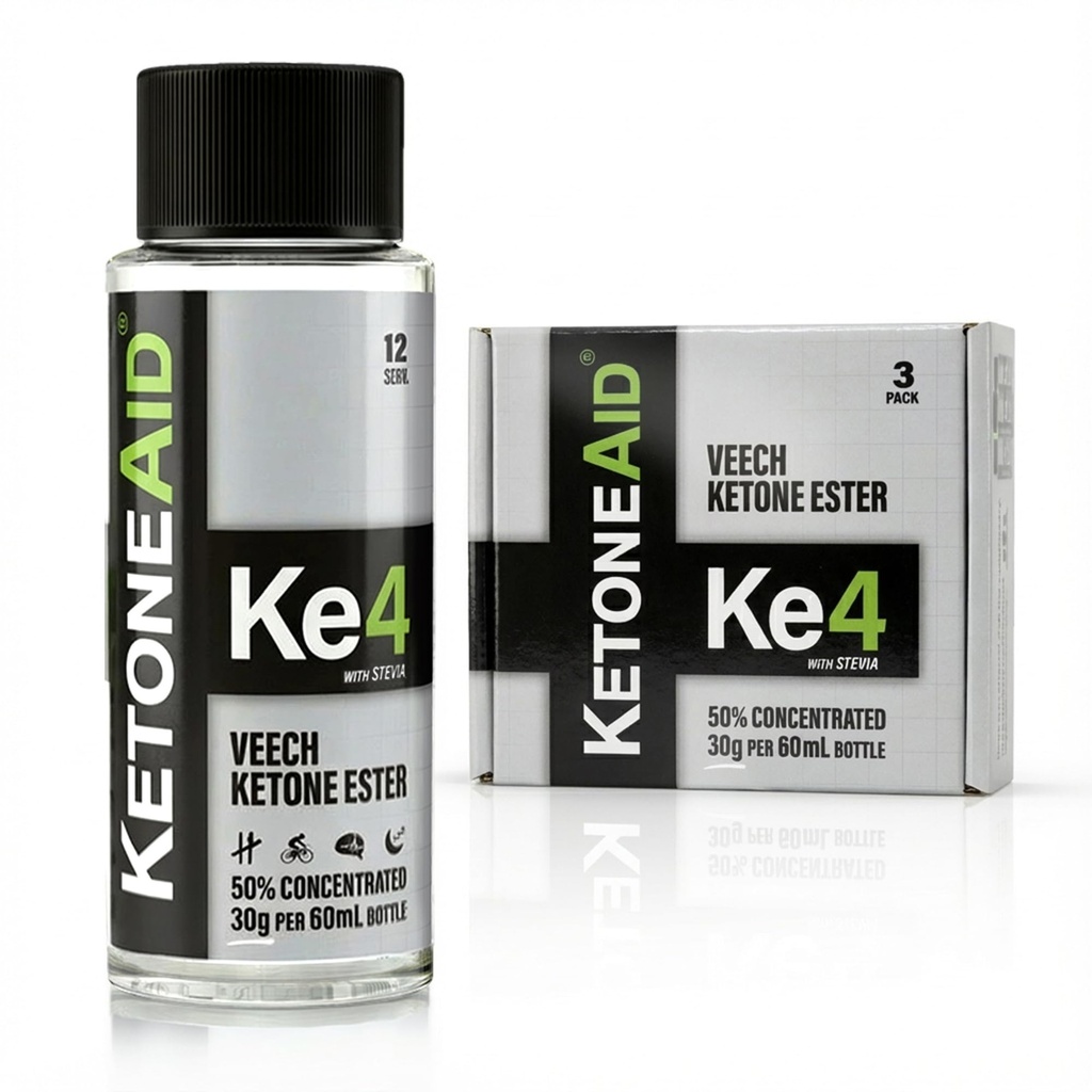 KetoneAid Ke4 Ketone Ester 集中 QQ 不吃Ketone盐,不吃糖,不吃咖啡因 Exorne D-BHB Ester 12 Service Per Bottle (3 Counter)