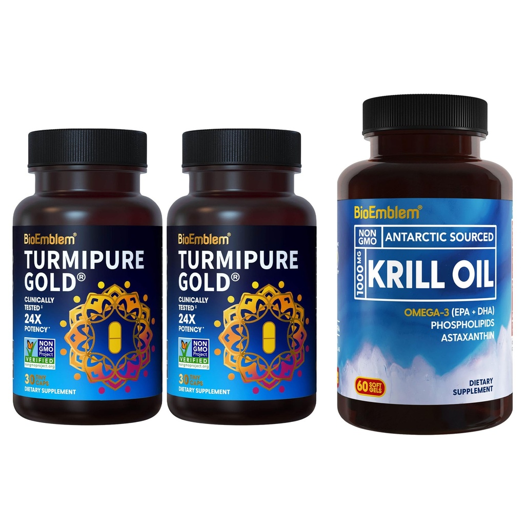 带有临床研究的TurmiPure 南极磷虾油补充剂的Turmeric Curcumin