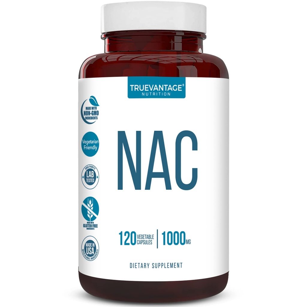 NAC 补充剂(N-乙酰Cysteine) - 1000毫克-抗氧化剂支持 - 促进肝脏健康和解毒 - 乳房肺部和免疫部健康 - 蔬菜囊 - 120个计数 - 60个服务