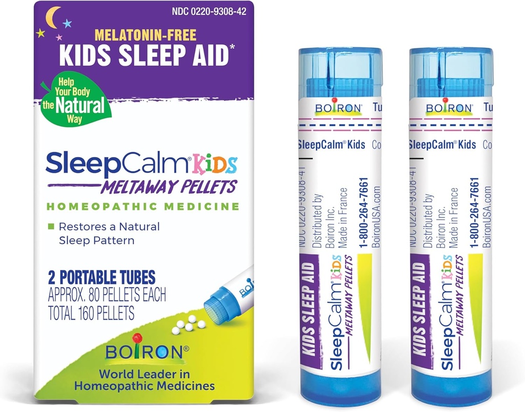 Boiron SleepCalm Kids Sleep Aid for Deep, Relaxing, restable nighttime Sleep - 美拉图宁无忧无忧无忧 - 2 counts (160 Pelles)