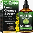 Mullein Dropps for Lungs, 3-in-1 Mullein Leaf提取sure for Lungs Health, 草药呼吸性肺健康支持补充, 支持Imune和消化性健康,糖和无酒精 - 2 FL OZ