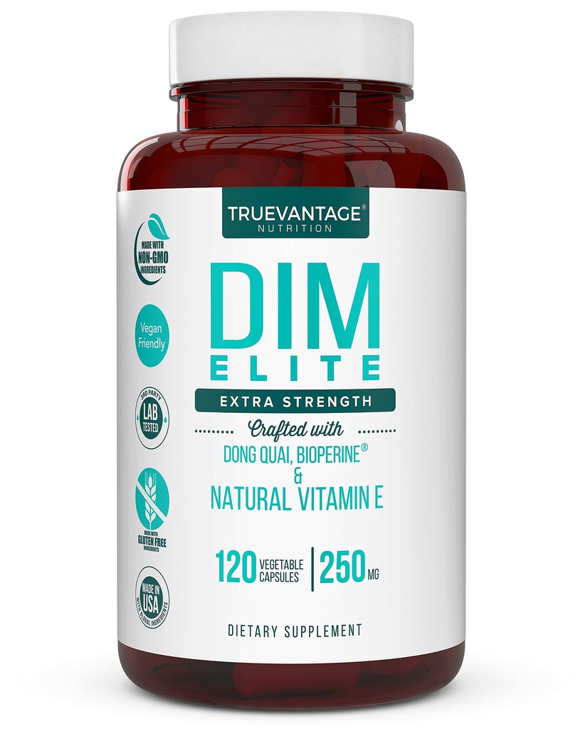 DIM 补充 250 mg (Diindolylmethane) - Plus Dong Quai,天然维生素E & BioPerine - 支持更年期减量和激素Acne - 雌雄双倍体平衡支持