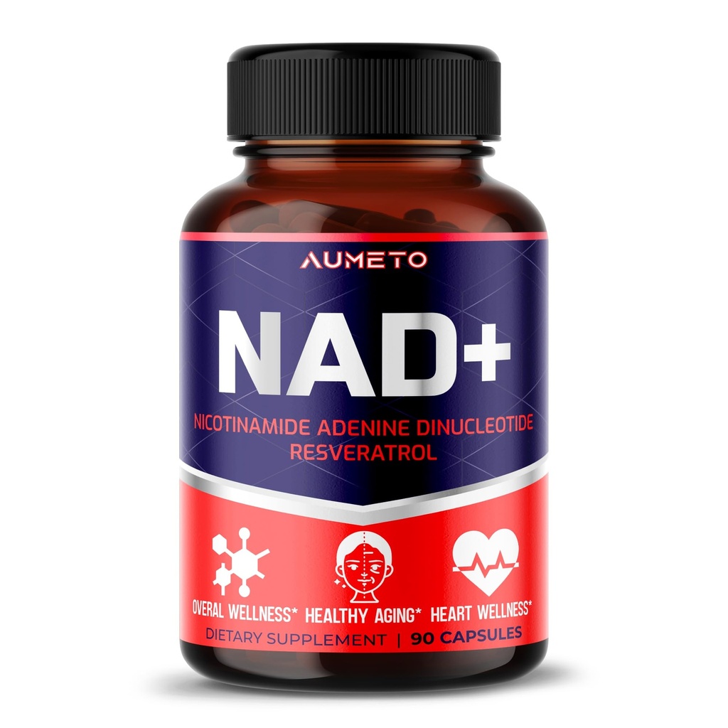 NAD+350mg 配有跨Resveratrol,Quercetin & Rhodiola – 细胞能量,健康老化和心脏健康 – 90 Capsules – 非GMO, 在美国制造