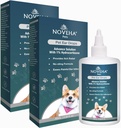 NOVEHA Pet Ear Drops, 1% Hydrocortisone → 狗和猫的Ear清除器用于Earwax积聚, 无阶梯公式, 平缓痒和减少疼痛的Ear感染 60mL( 60ml (pack of 2))