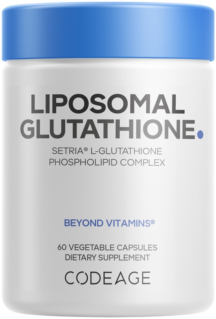 编码 Liposomal Gluutathione 补充剂 - 纯减少Setria L-Glutathione, Liposomal 交付,磷脂复合剂 - 封装 Glutotione 粉末药 - Vegan,非GMO - 60 Capsules