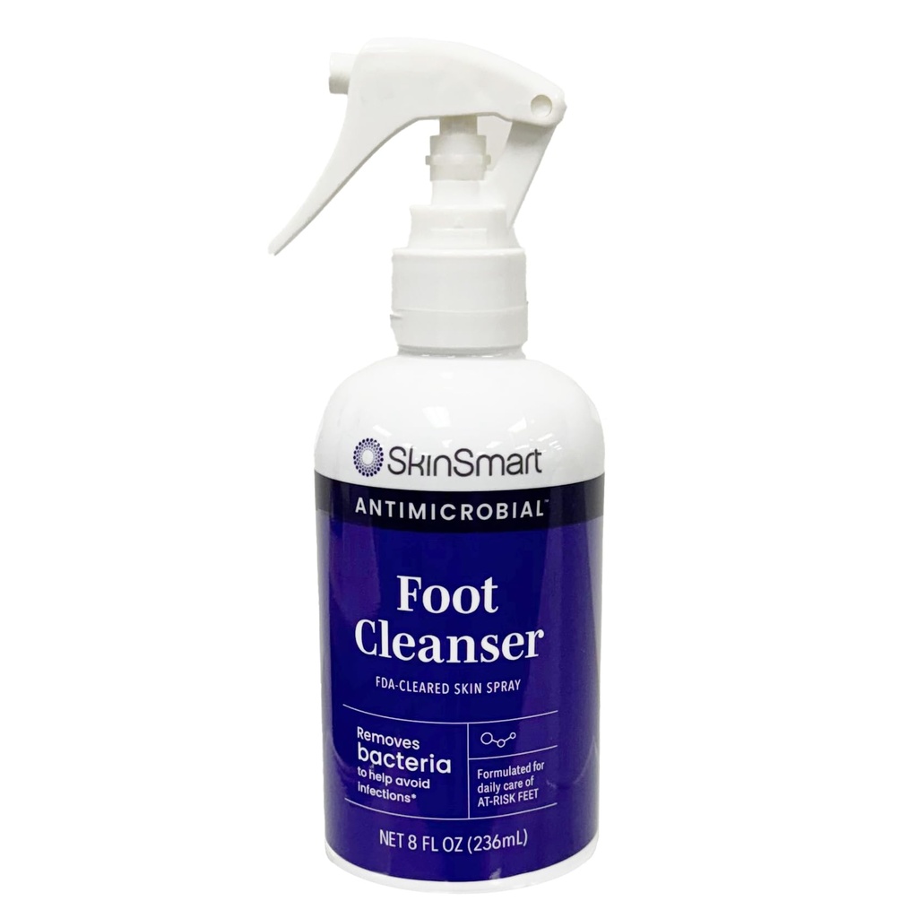 SkinSmart Daily foot cleanser for At-Risk Feet, 移除细菌以帮助避免感染, 8盎司喷洒
