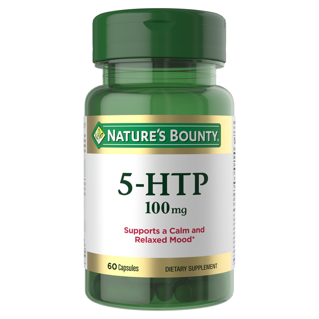 自然的丰盛5-HTP药和饮食补充,支持冷静放松的Mood,100mg,60 Capsules