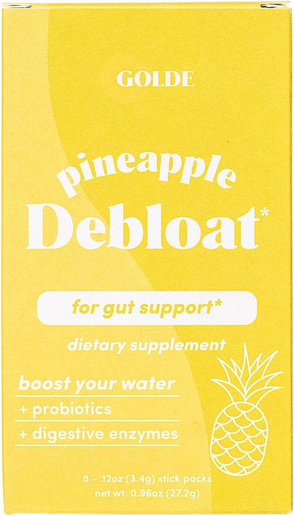 GOLDE Pineapple Debloat -- -- 天然布洛特救济和持久消化平衡的人工补充 -- -- Vegan、Keto、低Sugar -- -- 8次服务