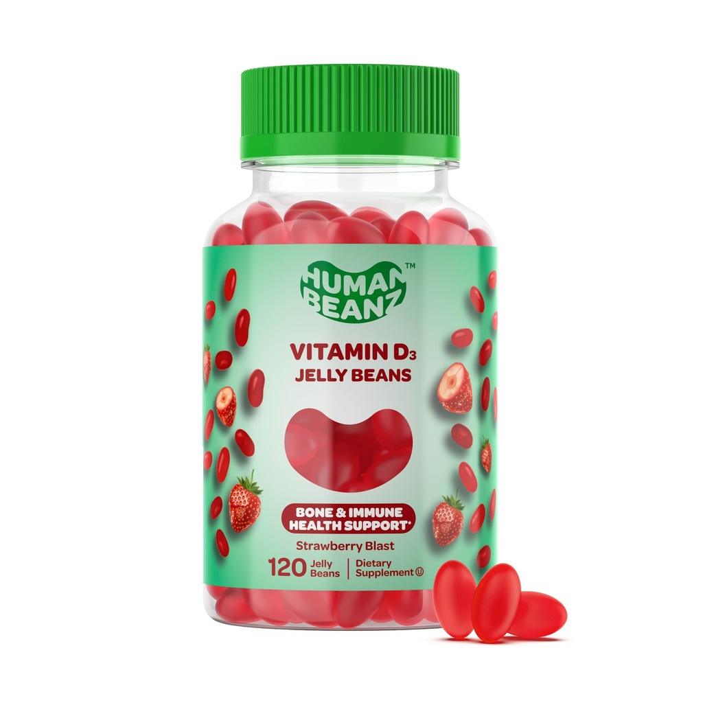成人维生素D3 Jelly Bean Gummys,豁免支助,2000年 IU维生素D,营养蔬菜补充,120 草莓炸 Jelly Beans,科舍
