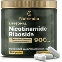 NAD+ Liposomal Nicotinamide Riboside 配有Resveratrol & Quercetin NAD+ – 抗衰老,增能,改善重点,细胞支持的Premium 补充 – 80 高纯度卡普尔-900mg