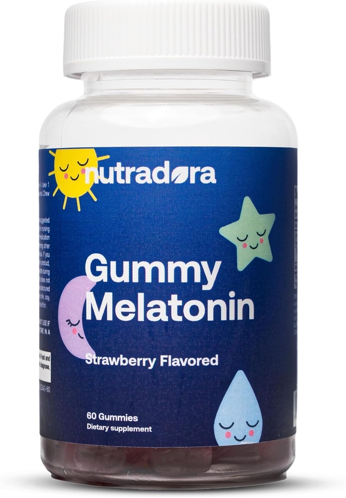 梅拉图宁儿童 睡眠Gummys - 儿童和成人的睡眠Gummys 帮助规范睡眠,醒来循环,放松,增强睡眠卓越,草莓Flavor,美国制造,60 Gummys
