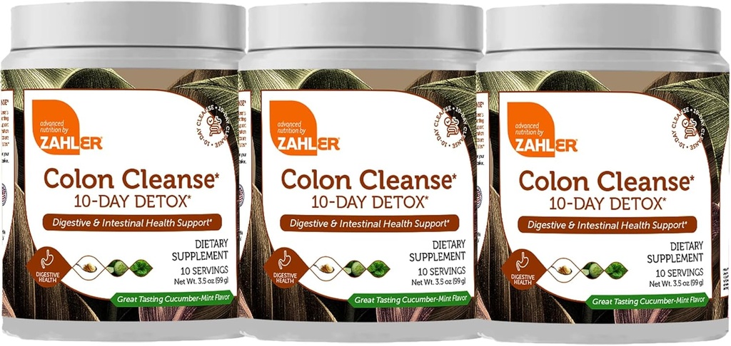 Zahler Colon Cleanse 10 Day Detox Cleanse - Cucumber Mint Flavor - 草药消化井 - Colon Cleanser & Detox for Bowel Movement, Body Detox, Detox, Dreamion Aid for Women and Men - 3.5 oz (3 Pack) 互联网档案馆的存檔,存档日期2014-03-02.