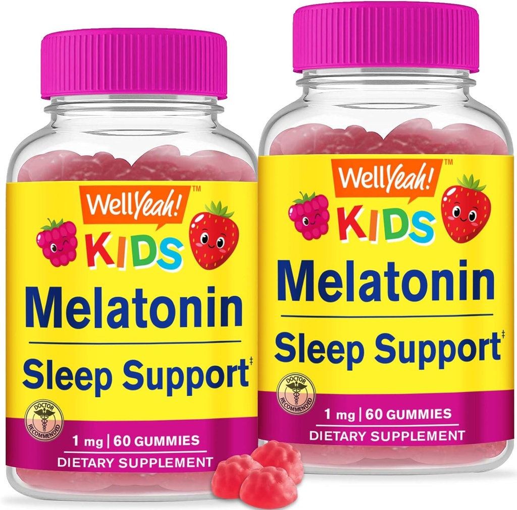 (原始内容存档于2018-07-25) (中文(中国大陆) ). Wellyeah Kids Melatonin Gummys 1 mg(2 Pack) - 无药睡眠援助Gummy 补充,儿童睡眠支持 - Gluten Free, Gelatin Free, Non GMO, Vegetarian - Natural sourced Flavor - 60 Gummys