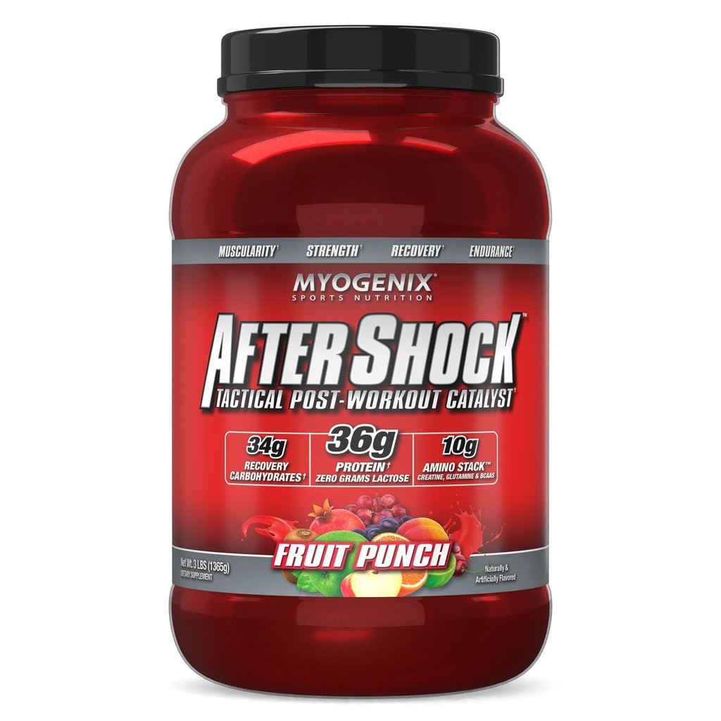 Myogenix 余震后工作——肌肉增生Whey蛋白粉——加快肌肉增生和复苏——支持联合健康和增生Glycogen——水果扑克,3磅