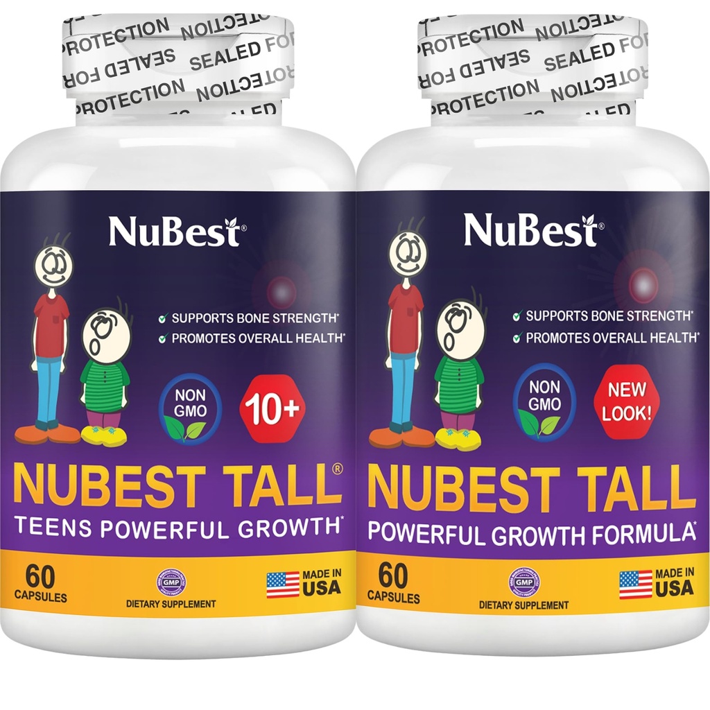 NuBest Bundle Tall 10 Tall QQ 儿童与青少年的高度成长支持QQ 钙,维生素D3 K2,Collagen & Herbs QQ 骨强力,焦点与开发