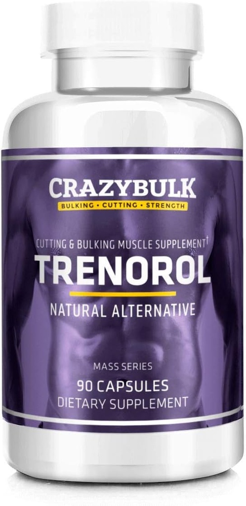Trenorol 物质肌肉增益、切割和散装阶段、强度和条件的自然体积补充剂(90 Capsules)