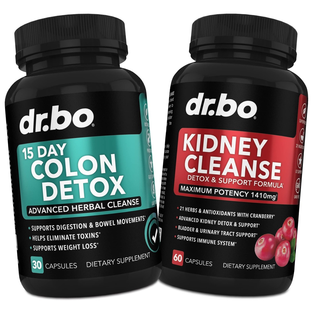Colon & Kidney Cleanse Detox 支持补编 - 15天肠内清洁药丸和 Probiotic for Bloating & Daily Bowel Movement Flush - 帮助支持肾,Bladder & Urinary Tract 健康