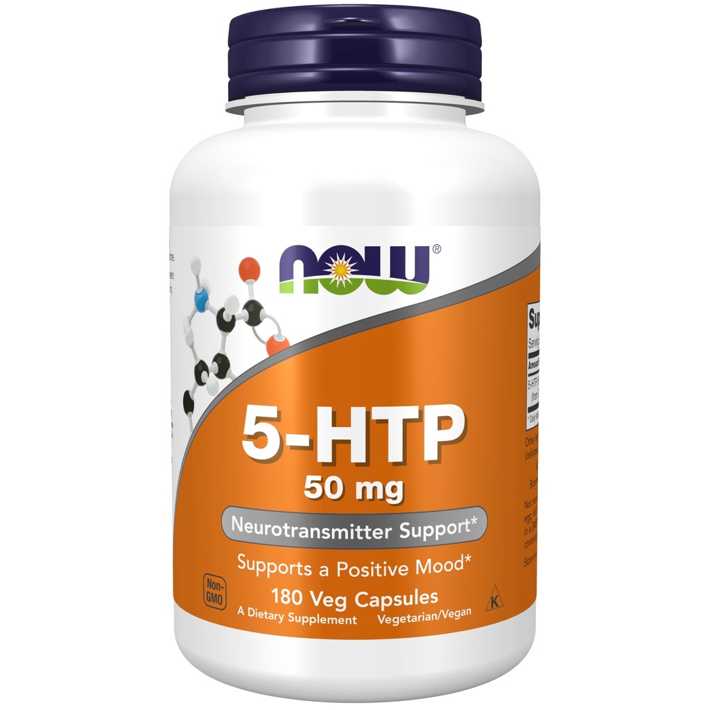 现在食品补充品,5-HTP(5-羟基tryptophan) 50毫克,神经递质支持*,180Veg Capsules