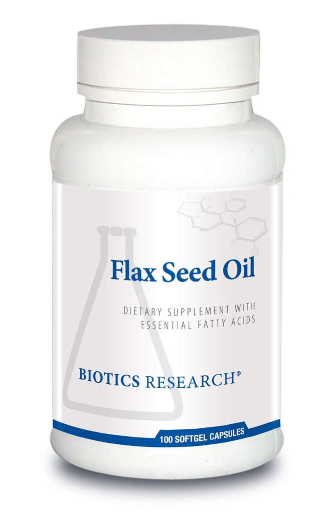 生物学研究 Flax种子油 每一盖内含1000种纯Flax种子油,冷压来自认证的有机生长Flax种子. Heart Health. 100 软胶