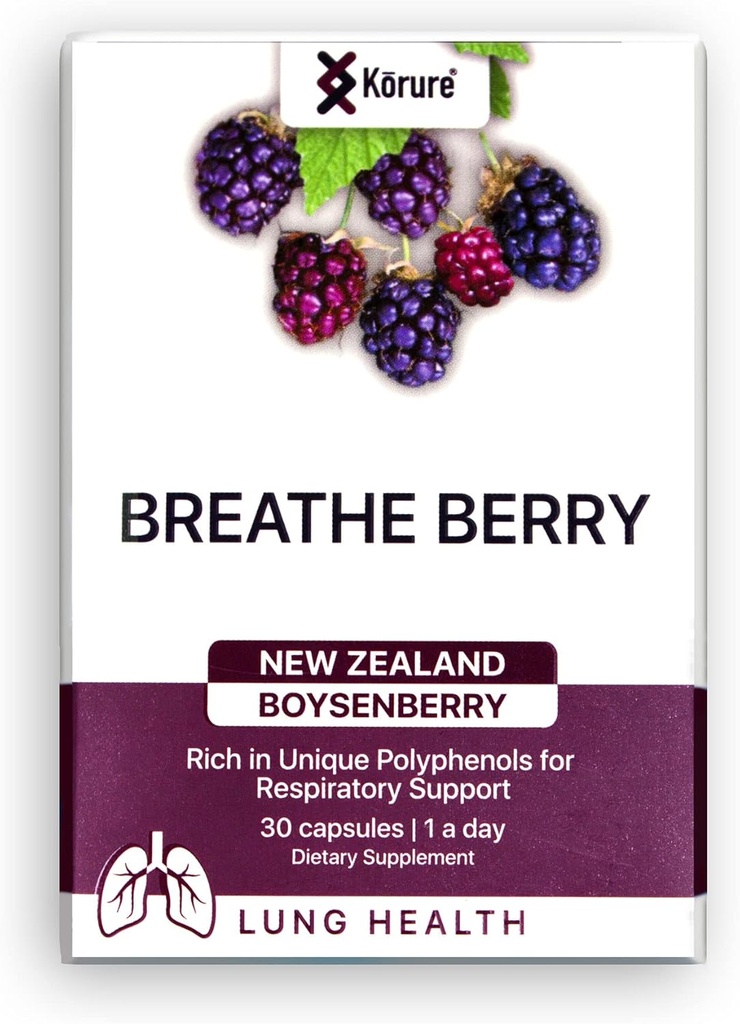 Breathe Berry Boysenberry 天然健康肺补充,支持胸腔摄入, Mucus 和 boos 总呼吸健康肺补充
