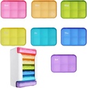 7 Piect Set Pill 组织者 6 Times a Day, Weekly Pill case, Pill 组织者 带标签的 Pine 组织者 旅行 Pill dispenser 7 Day with 42 Copartments for Medication/Vitamin/Fish Oil/补充剂 - 彩虹彩色