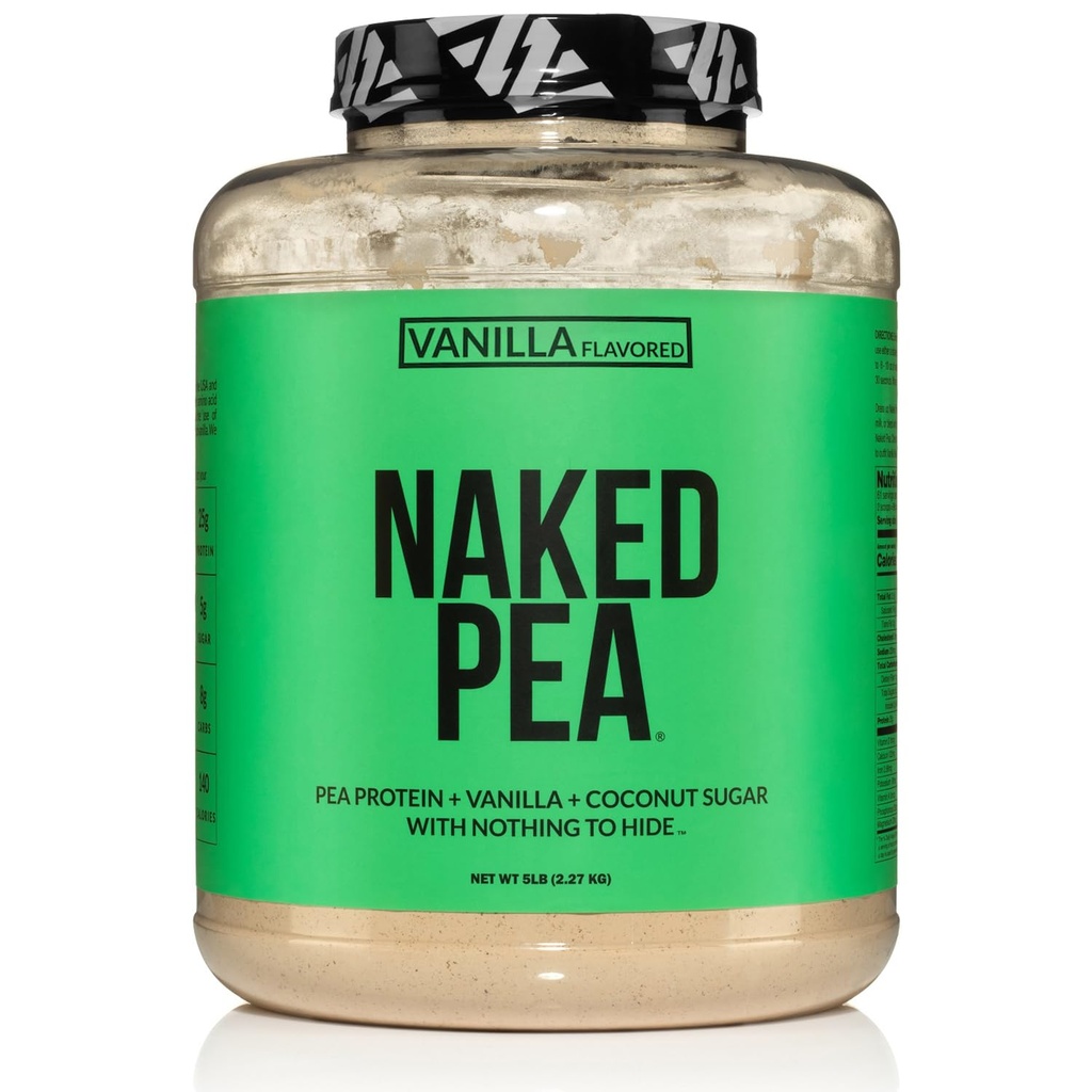 NAKED Pea - 香草皮蛋白 - 北美农场的皮蛋白隔离剂 - 5lb Bulk, Plant based, Vegetarian & Vegan 蛋白. 方便文摘,Non-GMO,Gluten自由,乳糖自由,大豆自由