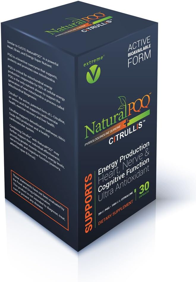 NaturalPQQ - Mitochondrial Energy Nitric Oxide Booster - Citrullis for extend Energy. 20mg (圆柱形昆仑)