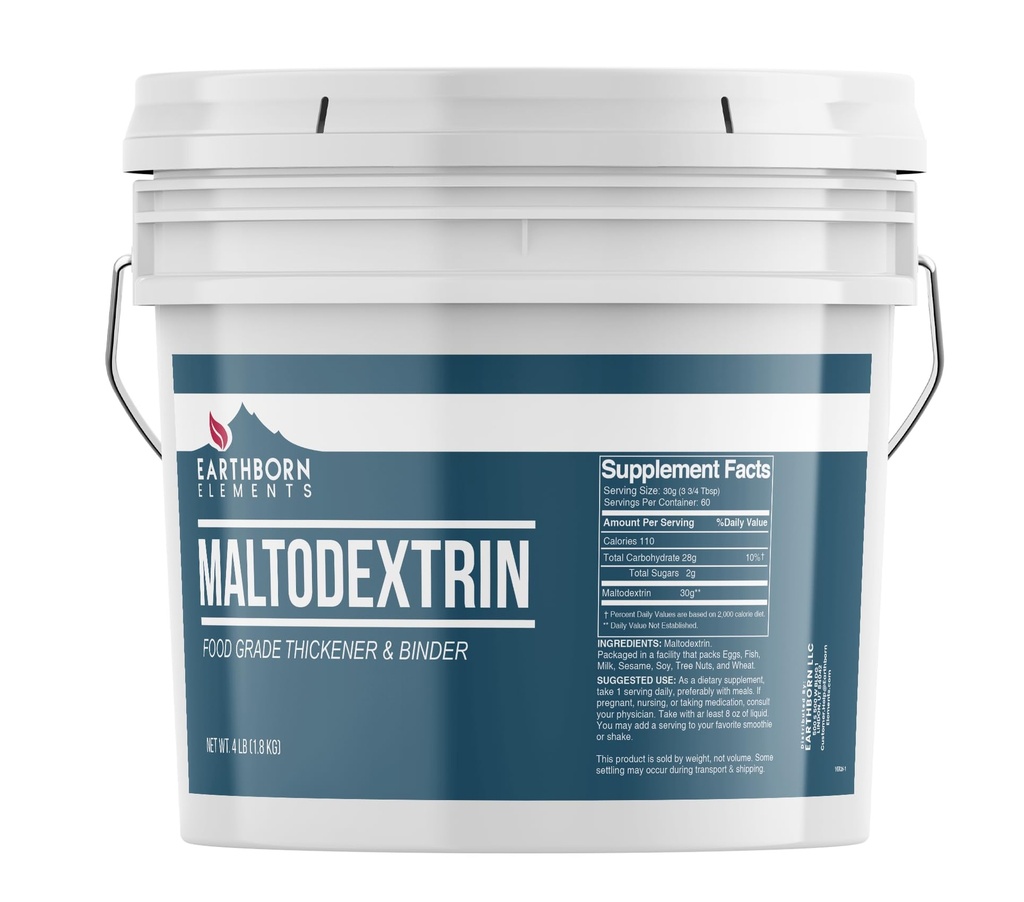 土生元素 Maltodexrin (1 Gallon) 水溶性,复杂碳水化合物 用于工作摇晃,无人工颜色或火焰