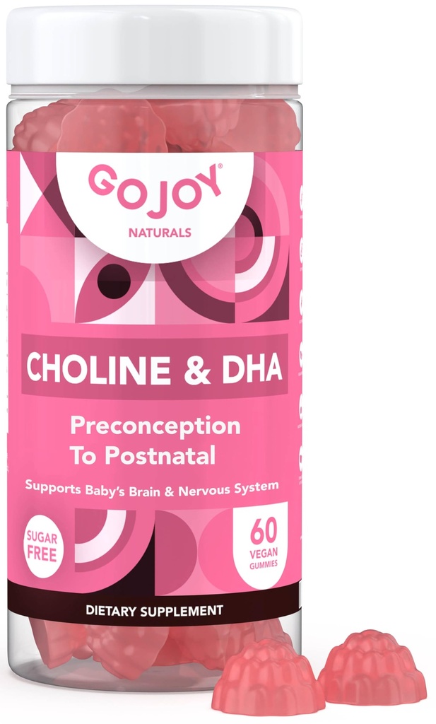 产前选择(Choline & DHA Gummys) - 对孕妇的孕前到产后Gummy维生素补充剂 - 用僧果甜化 - 第三党测试 - 非GMO, Gluten Free, Vegan
