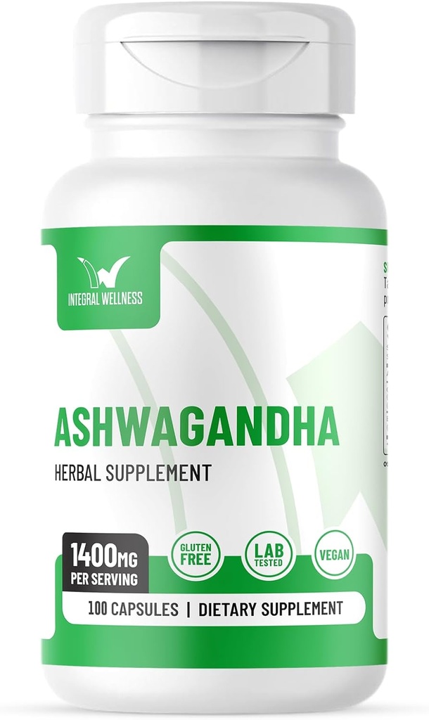 Ashwagandha w/ Black Pepper 提取器 - 1400mg (100 Caps) - 3rd Party Tested & Filler-free - Vegan (英语).
