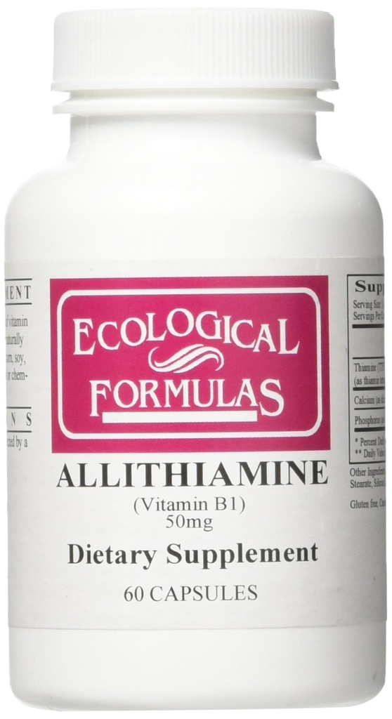 生态公式 Allitiamine 维生素B1 50 Mg, White, 60 Counter