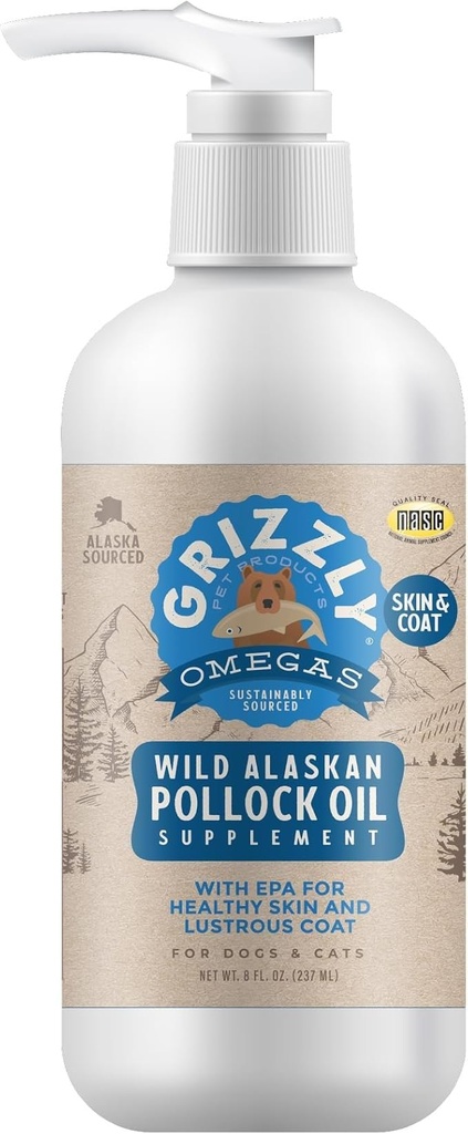 Grizzly 宠物产品 Pollock 油狗食品补充品, 32 Ounce