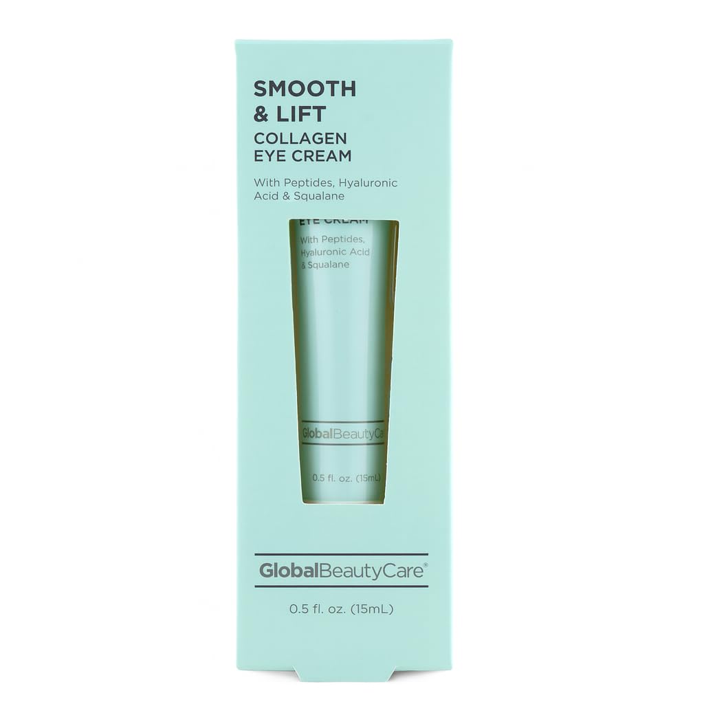 Global Beauty Care smooth & Lift Collagen - Eye Cream wiith Peptides, Hyaluronic Acid & Squalane, 1-Pack (0.5 fl z 15ml) (英语).