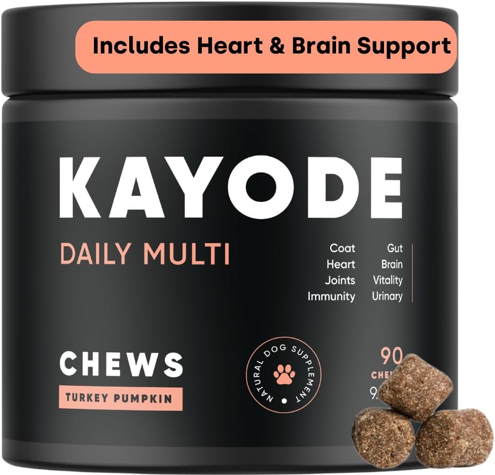 Kayode Daily Multi - Dog Multivitamin & Superfood Chew. 填充营养缺口,帮助关节,消化,心脏,大脑,尿液等. 添加养分狗食品小姐。 对小狗来说也不错