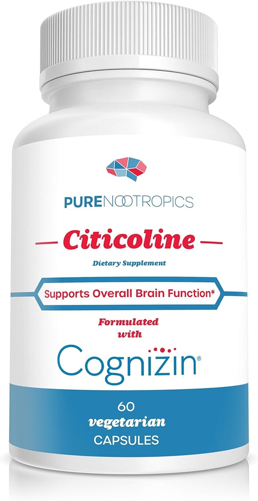 纯Nootrophics - CDP Choline(花瓶) Capsules 300 mg Capsules → 60 Veg Cap 值包 → 支持认知功能和性能,记忆,注意力和脑健康 → 生物可用 Cognizin