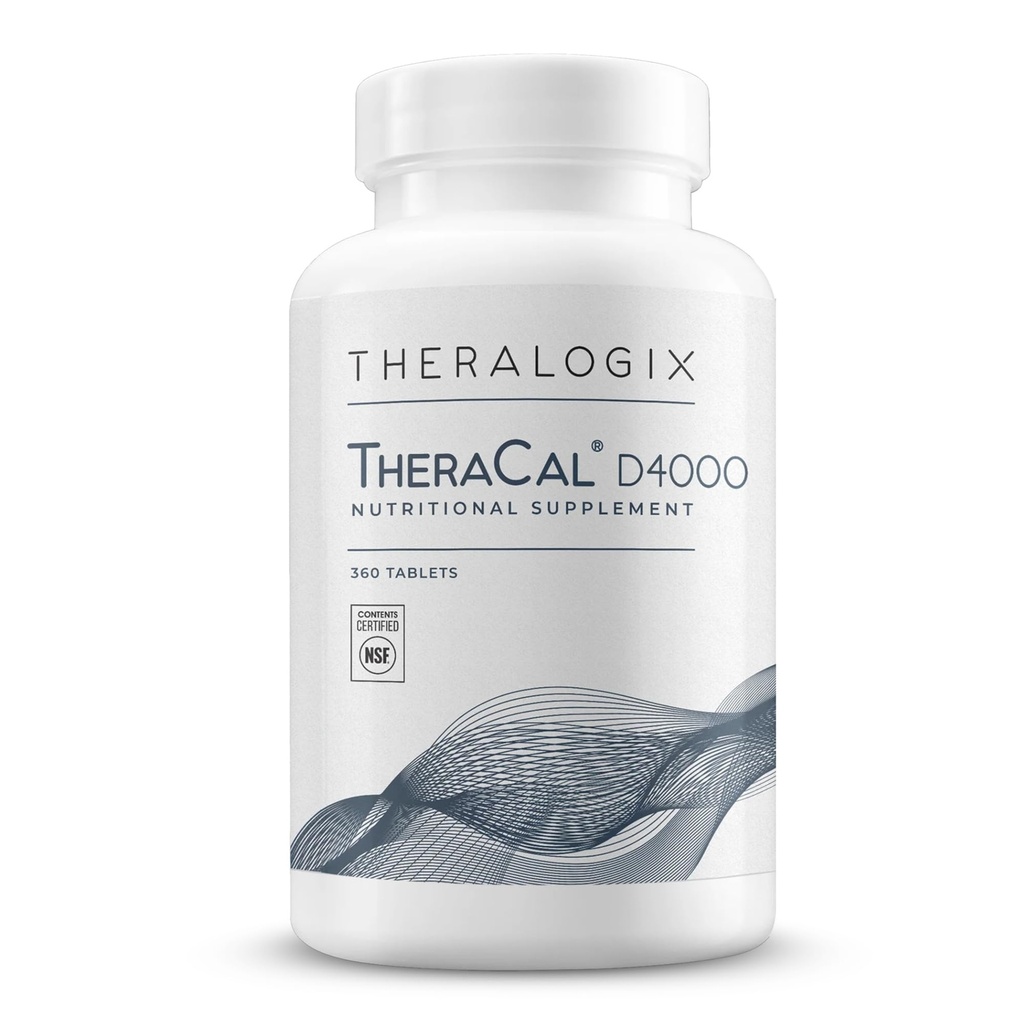 Theralogix TheraCal D4000 - 骨质健康支持补充剂加钙,镁,维生素D3,维生素K2和硼* - 90天供应 - NSF认证 - 360片