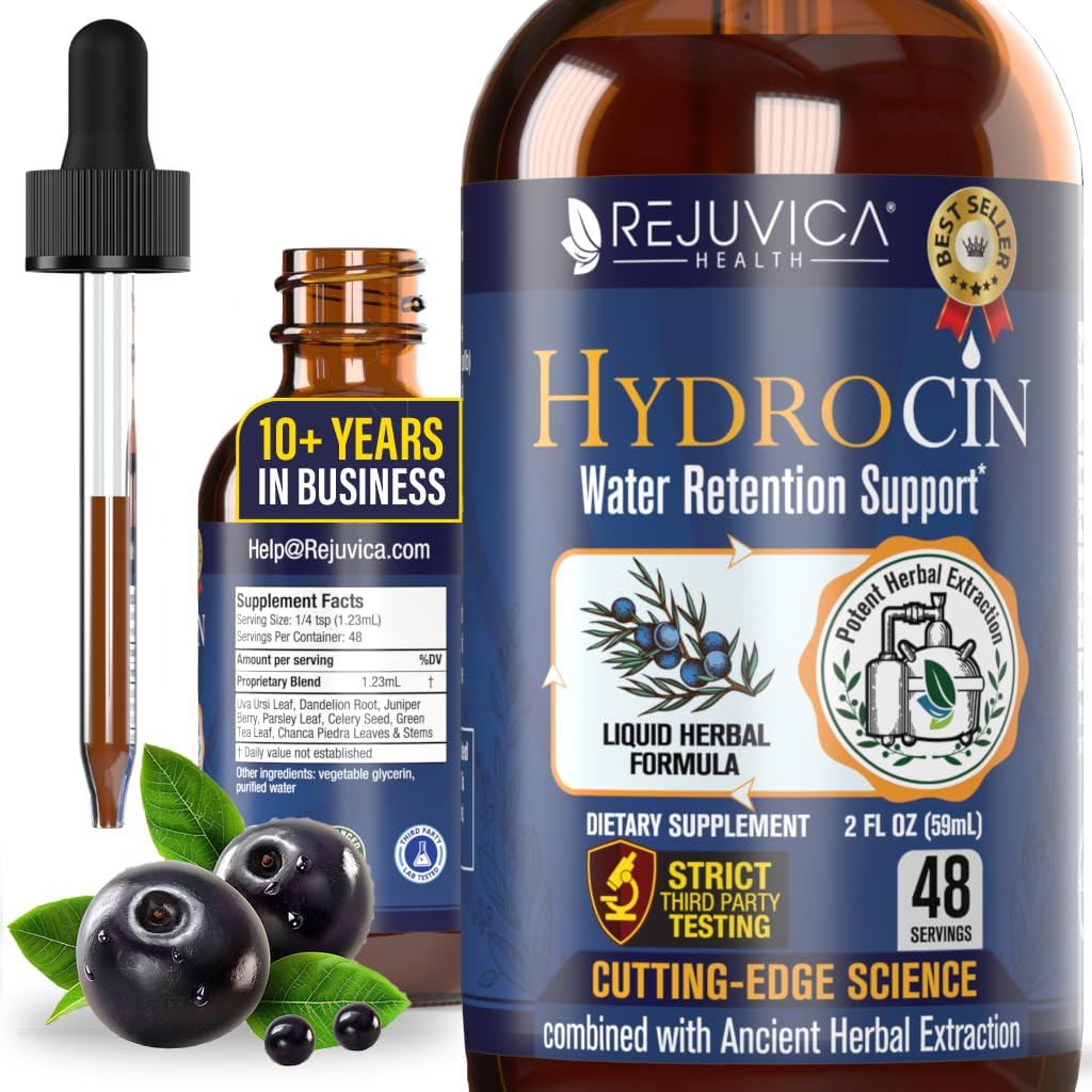 Hydrocin - 高级二尿基水保存支持补充 - 液体交付更好的吸收 - Dandelion, Uva Ursi, Juniper Berry, Celery种子, Green Tea & More!