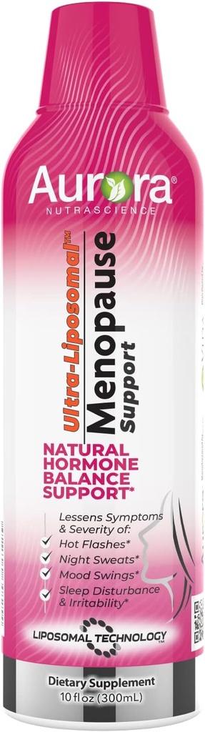 Aurora Nutrascience Ultra-Liposomal Menopause 支持临床证明的EstroG-100 减少绝经症和Perimenopause症状、热闪光、夜汗、Mood Swings、30名服务员、10名fl oz
