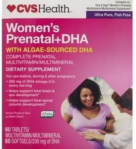 CVS DHA 产前多维生素 2 步骤程序片 - 60天