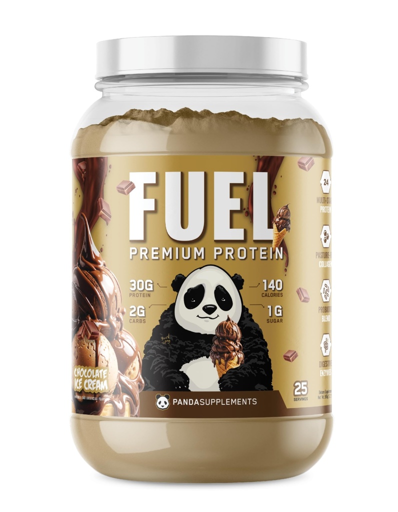 地下生物实验室 熊猫燃料 Premium Protein Whey, Hydrolyzed Collagen, Casein, Probiotics, Ezymes, Keto Friendly, Time Release, 25 services (2.5英磅,巧克力冰激素)
