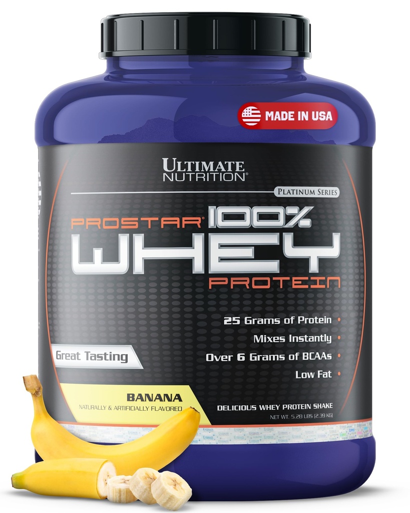 绝缘营养 Prostar Whey蛋白粉隔离剂 Banana - 低碳化物 高蛋白粉摇动促进肌肉增益和复苏 - 低钠,低脂肪和Keto 友好 - 5.28磅Tub