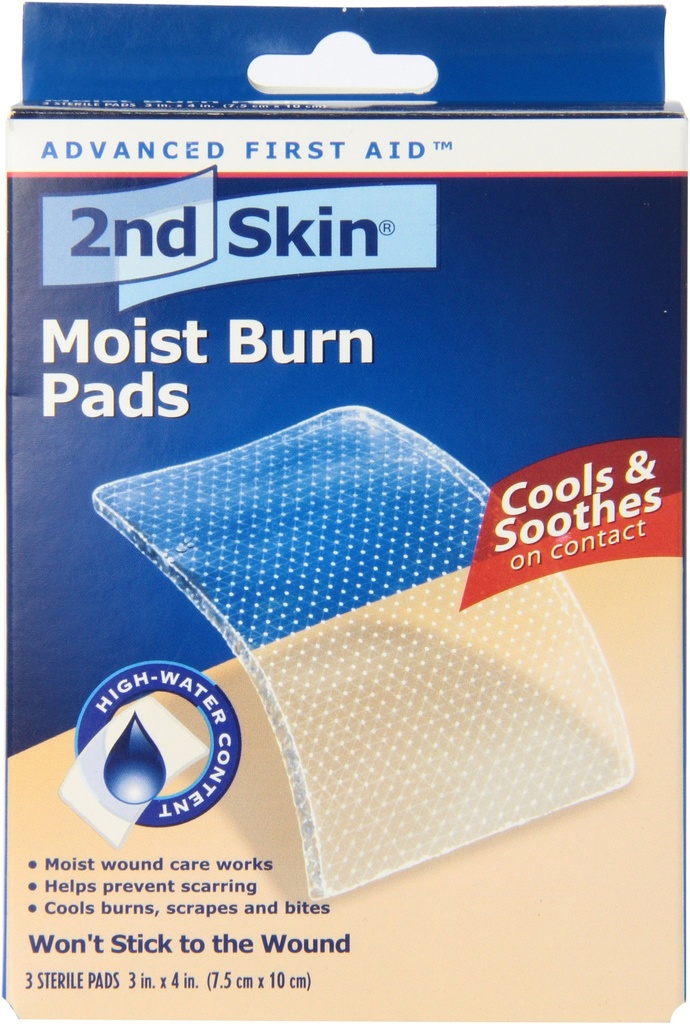 Spenco 2nd Skins Moist Burn Pades, 大型( 3× 4英寸), 3- Count
